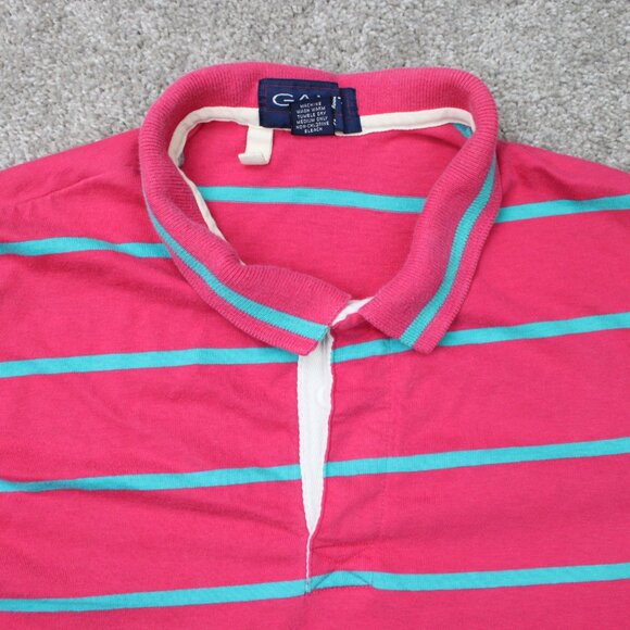 Gant Rugger Polo Shirt Mens Large Pink/Blue 100% Cotton Short Sleeve Pullover - Picture 6 of 11